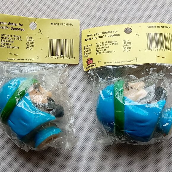 🎯 10 for $10 / 2 Vintage Crafting Wise Men Plastic Doll Heads Doll Craftin' - Picture 8 of 9